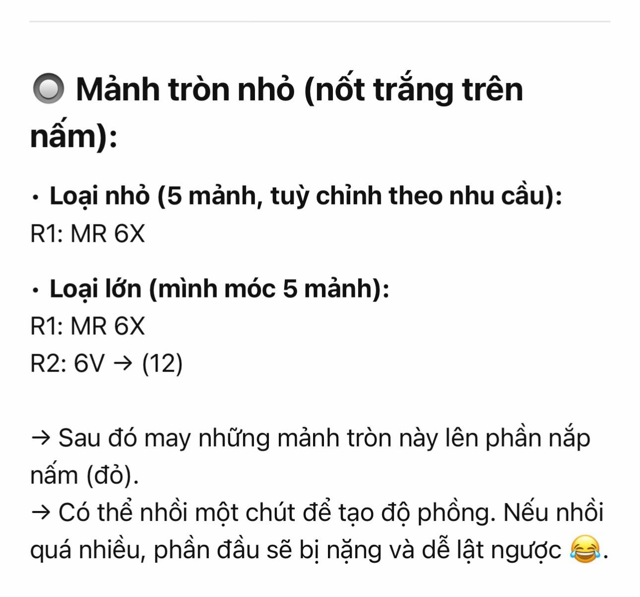 Hướng dẫn móc búp bê Tinh linh Nấm dễ thương, chart chi tiết từng phần