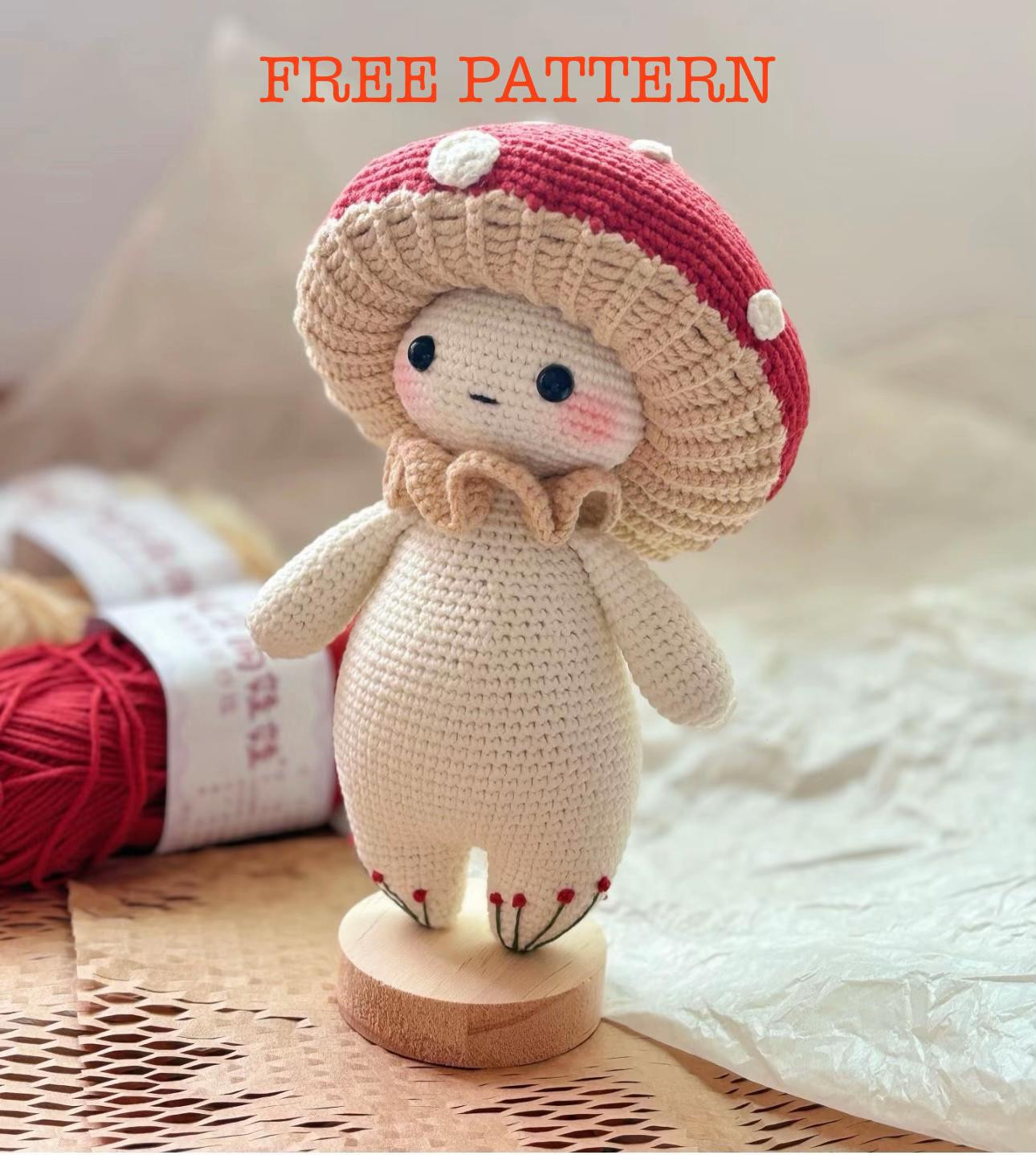 Hướng dẫn móc búp bê Tinh linh Nấm dễ thương, chart chi tiết từng phần