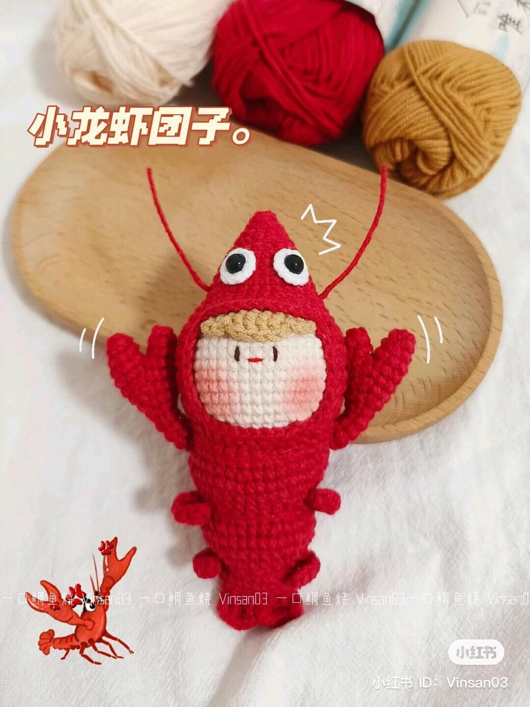 Hướng dẫn móc búp bê Tôm hùm lớn dễ thương