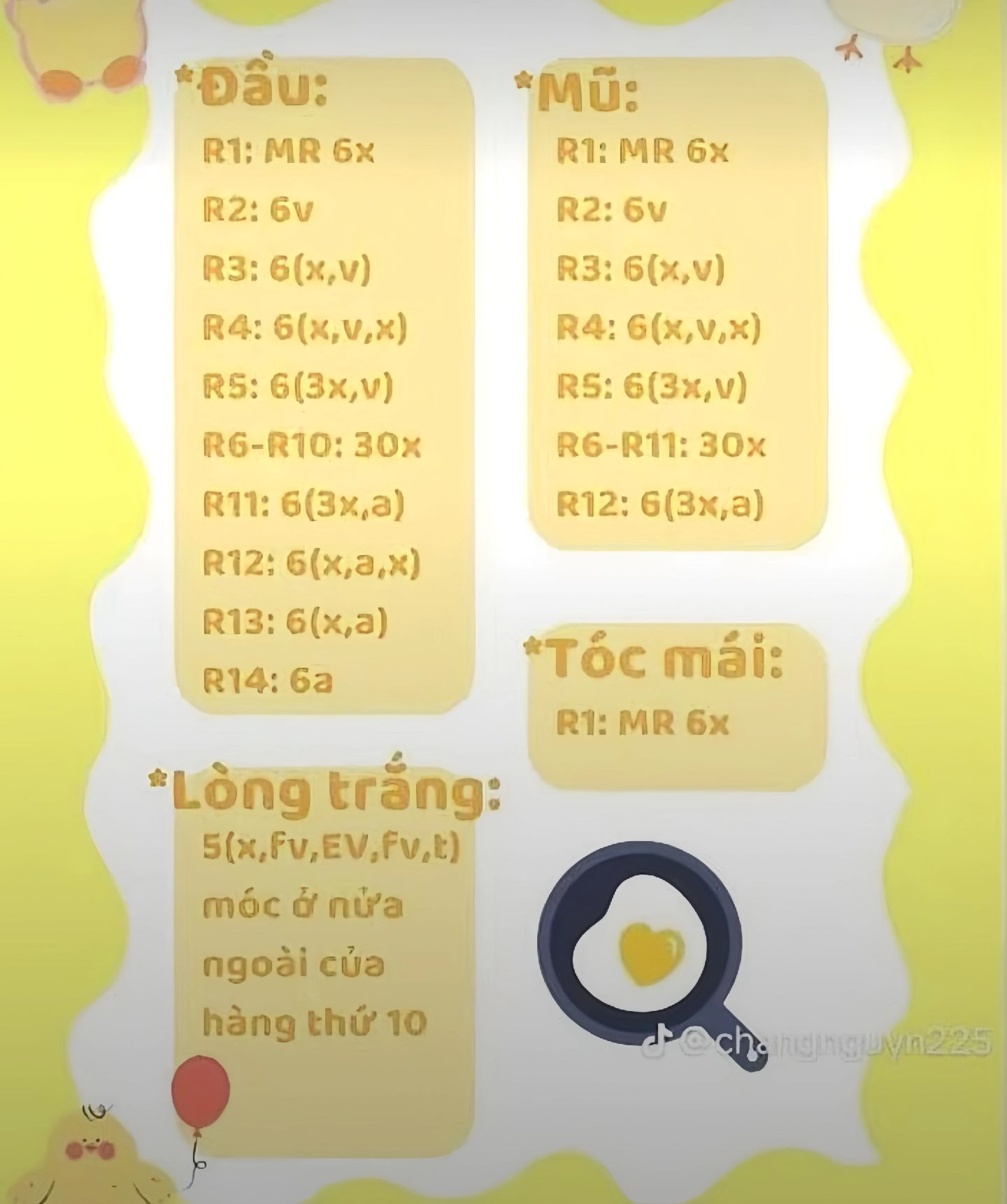 Hướng dẫn móc búp bê trứng ốp la dễ thương