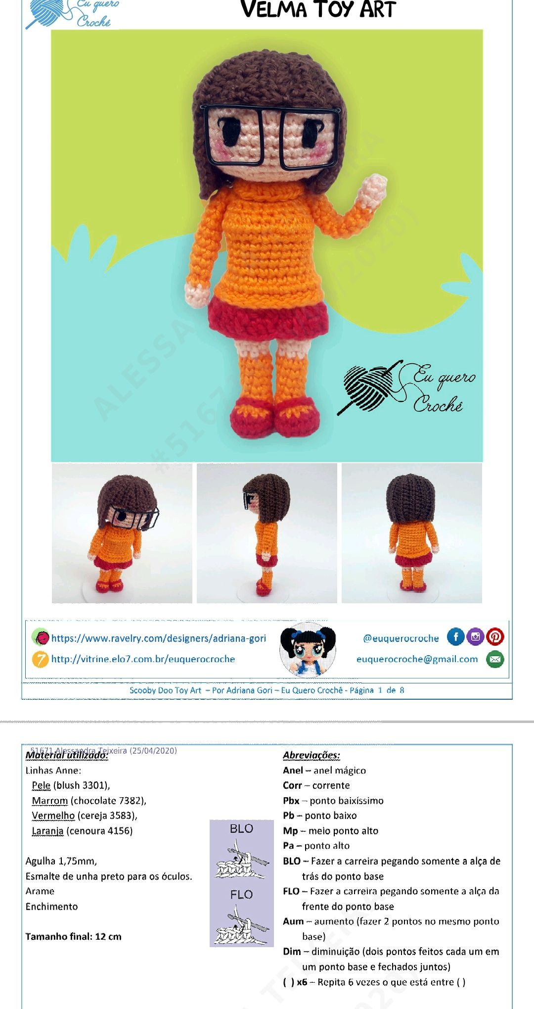 Hướng dẫn móc búp bê Velma Scooby Doo chi tiết