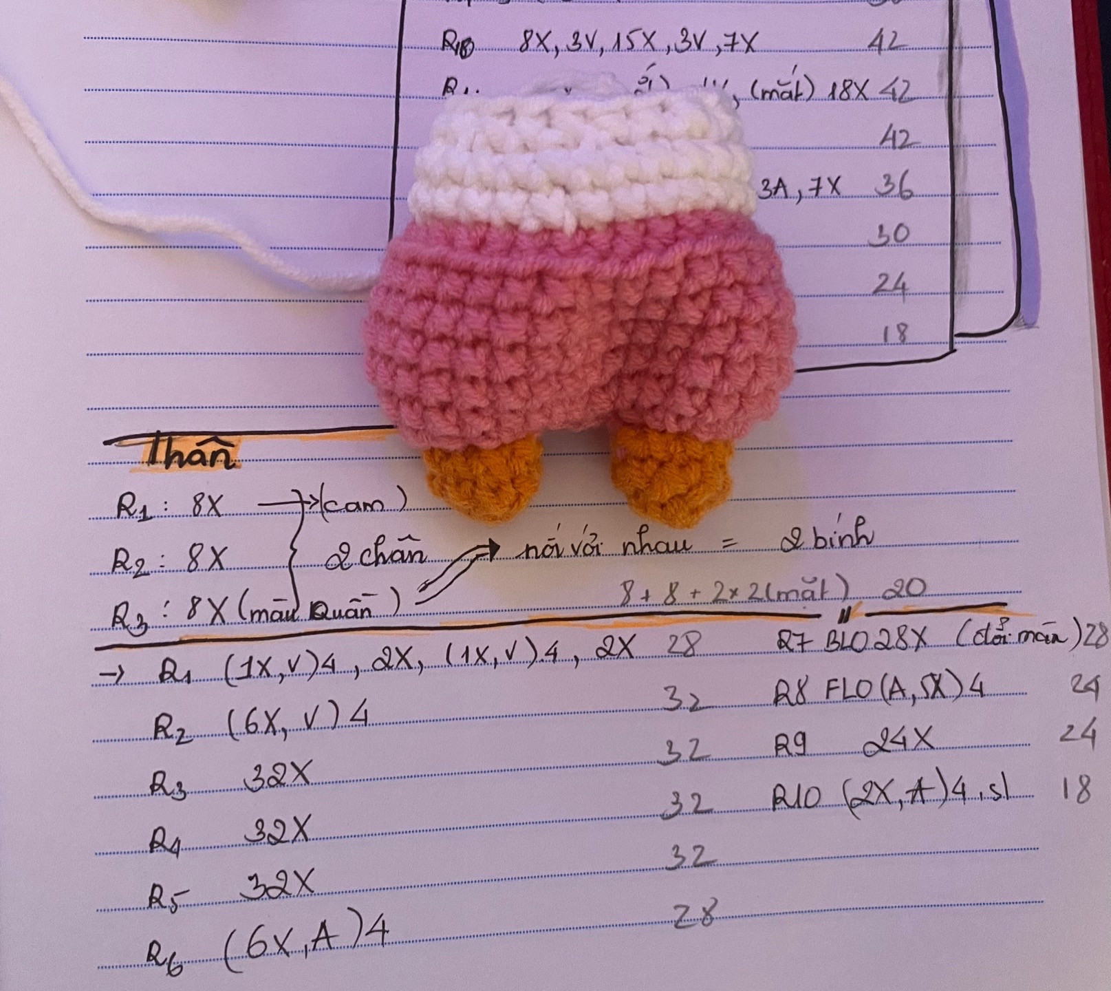 Hướng dẫn móc búp bê vịt mặc quần yếm gấu dễ thương