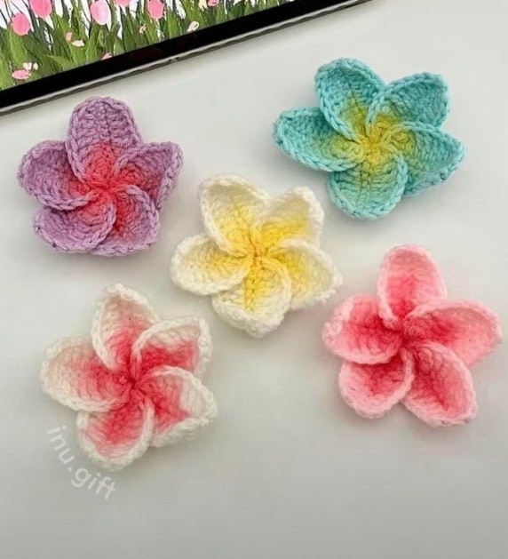 Hướng dẫn móc cánh hoa len màu sắc - Flat Chart