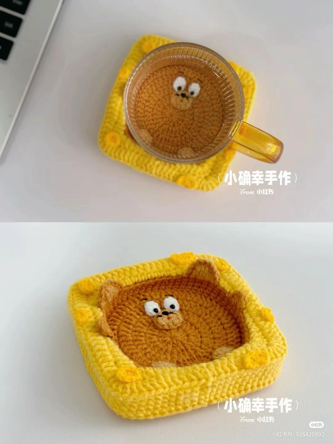 Hướng dẫn móc đồ lót ly Jerry màu vàng và nâu