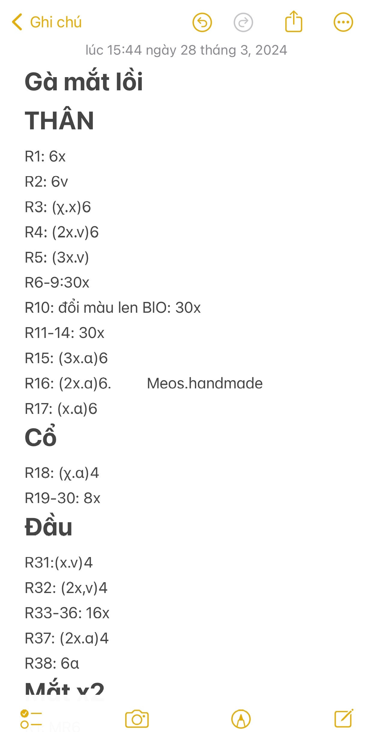 Hướng dẫn móc Gà mắt lồi dễ thương màu đỏ xanh