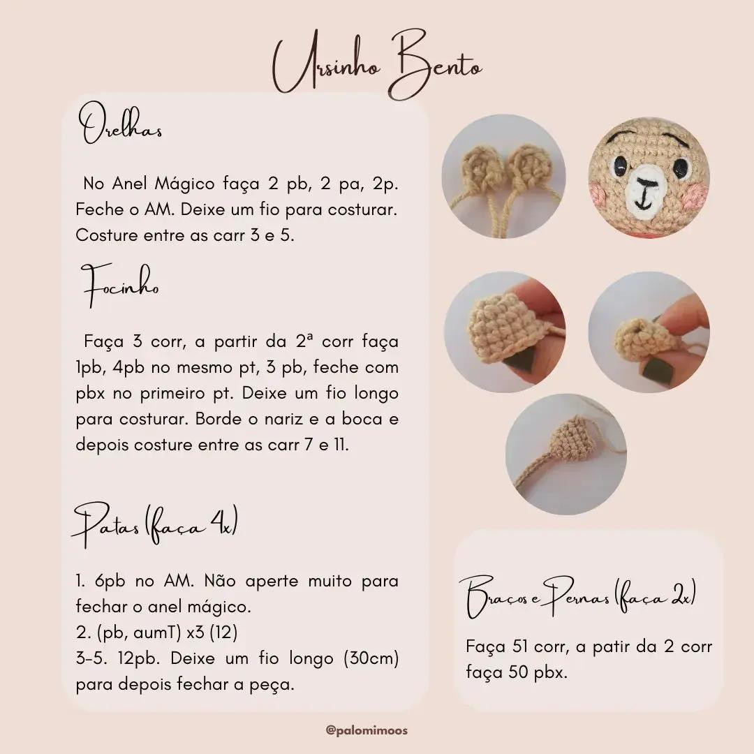 HƯỚNG DẪN MÓC GẤU BENTO URSINHO - RECIPE GRATUITA