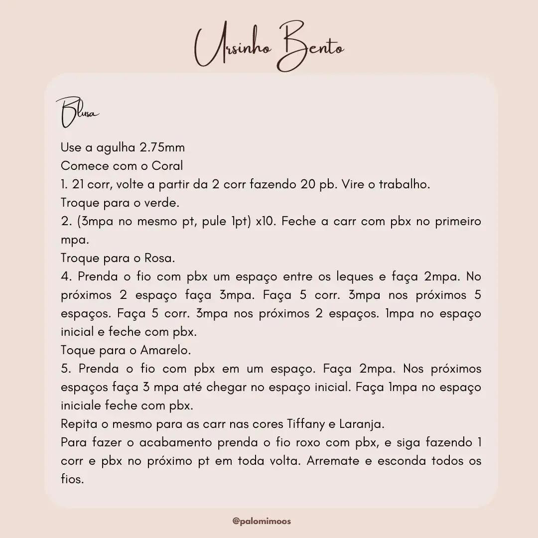 HƯỚNG DẪN MÓC GẤU BENTO URSINHO - RECIPE GRATUITA