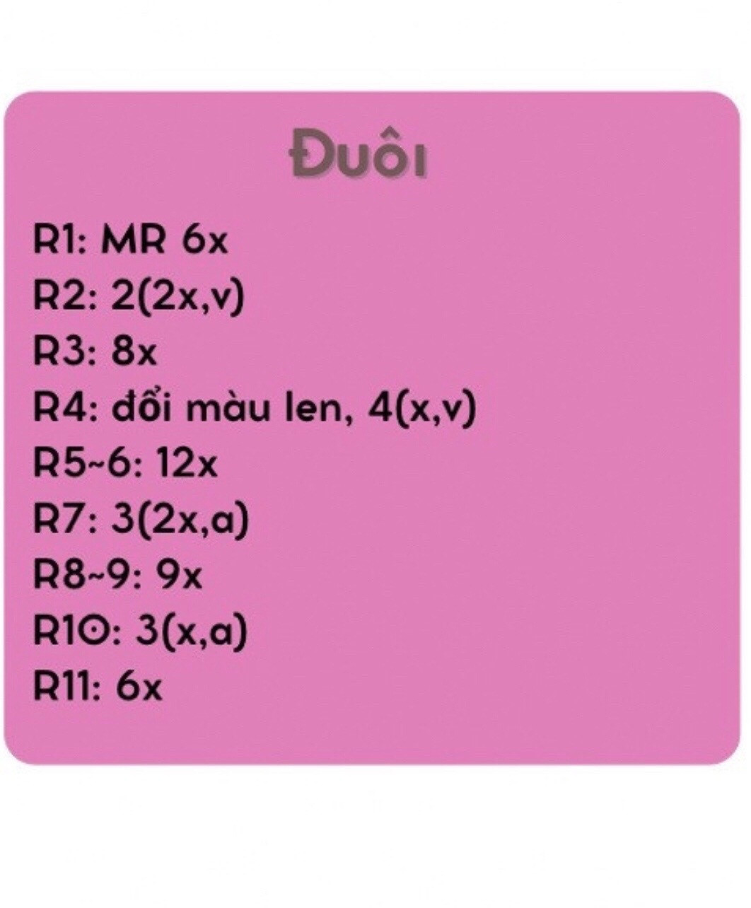 Hướng dẫn móc gấu bông màu xanh lá, chart chi tiết từng phần