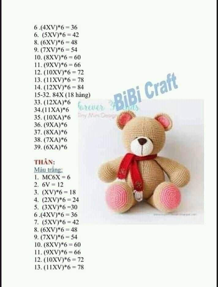 Hướng dẫn móc gấu bông Misa màu trắng xanh