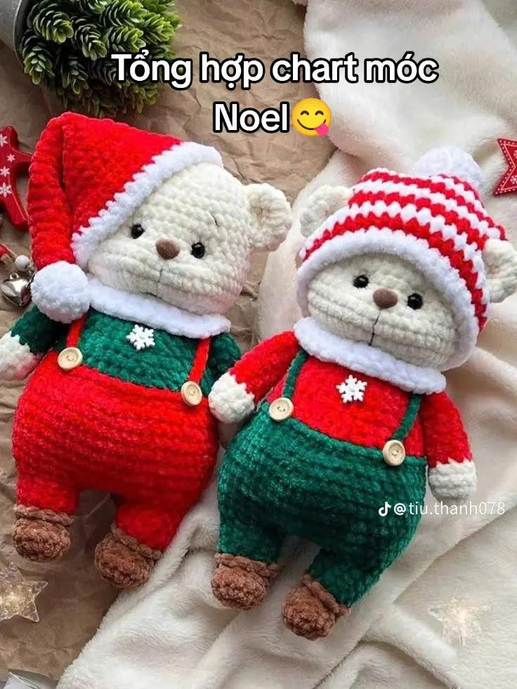 Hướng dẫn móc gấu bông Noel dễ thương