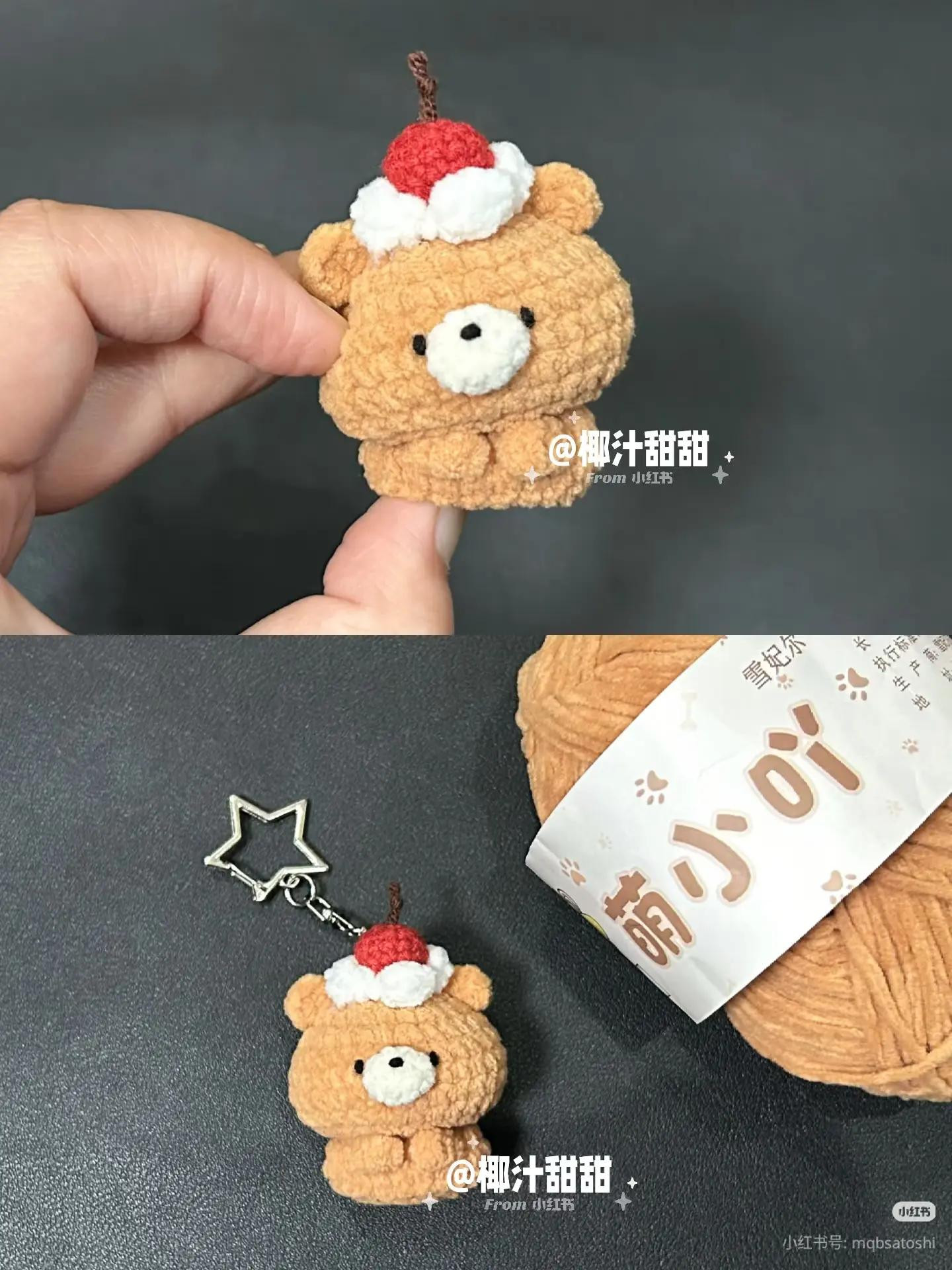 Hướng dẫn móc gấu mini dễ thương đội mũ kem