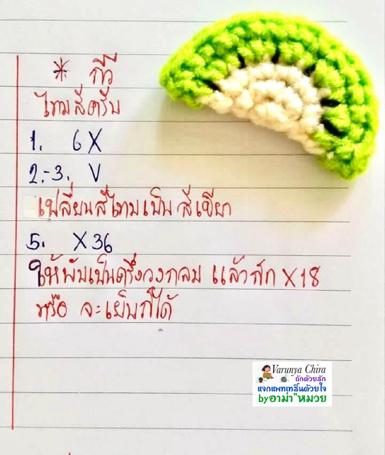 Hướng dẫn móc giỏ hình bánh kem dâu kiwi