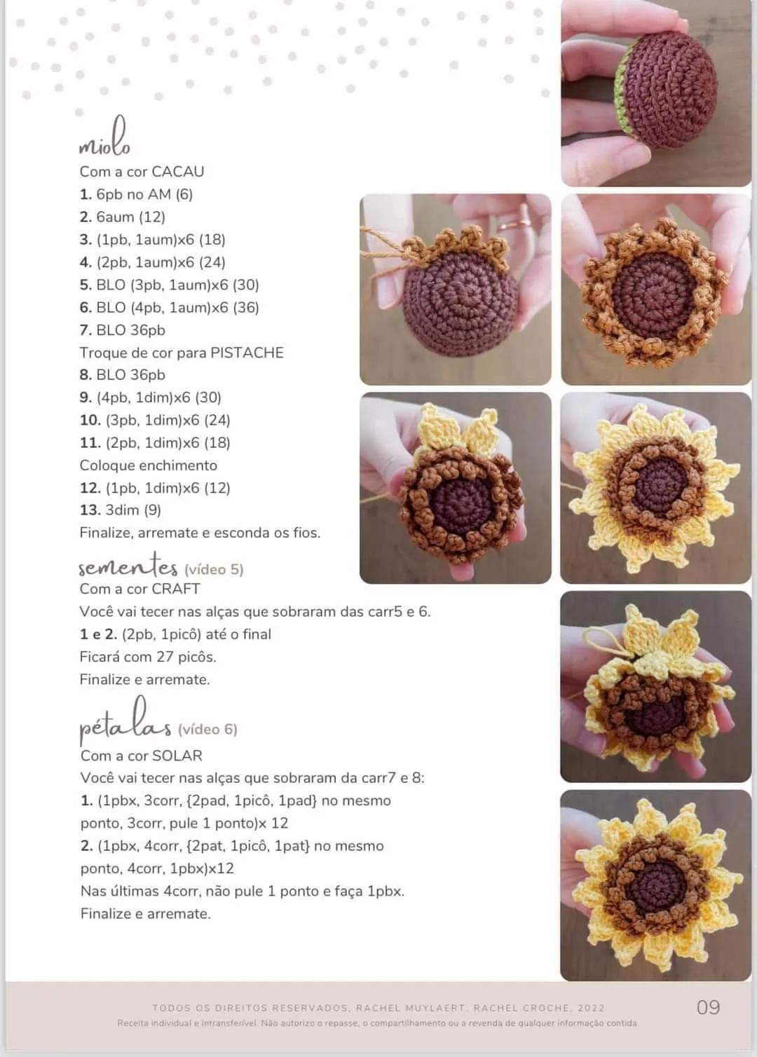 Hướng dẫn móc hoa hướng dương Girassol trong chậu