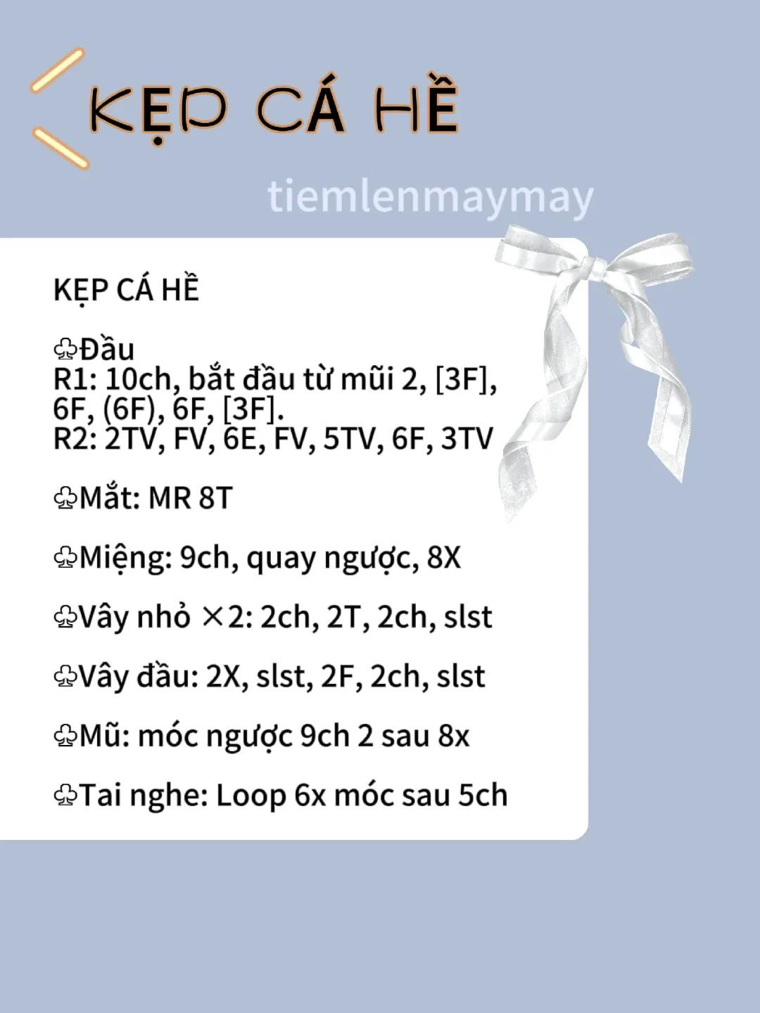 Hướng dẫn móc kẹp tóc cá hề Dory nhiều màu sắc