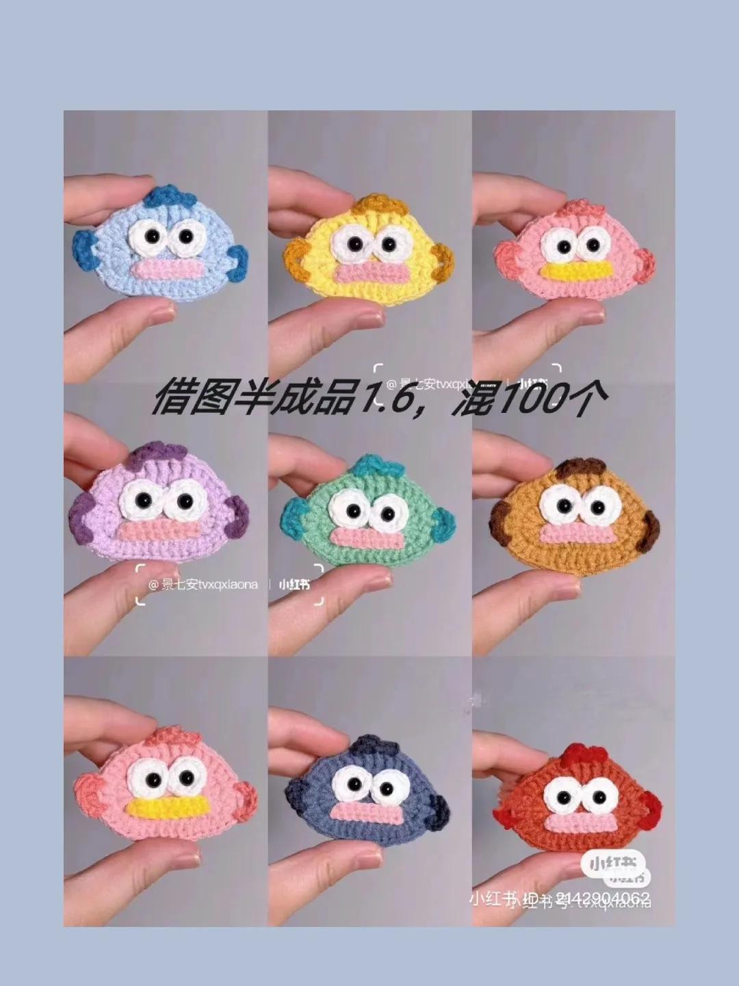 Hướng dẫn móc kẹp tóc cá hề Dory nhiều màu sắc