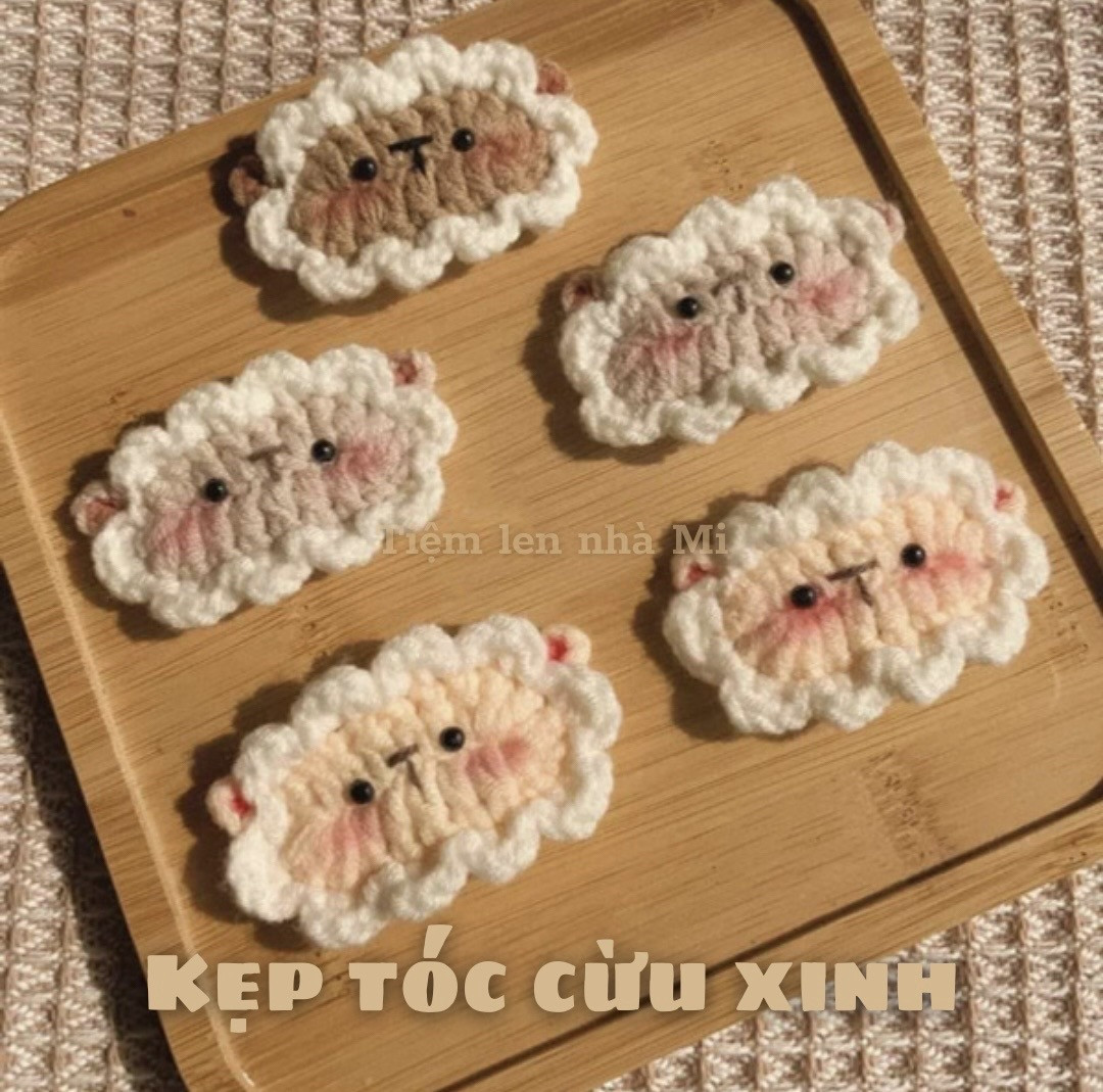 Hướng dẫn móc kẹp tóc cừu xinh xắn