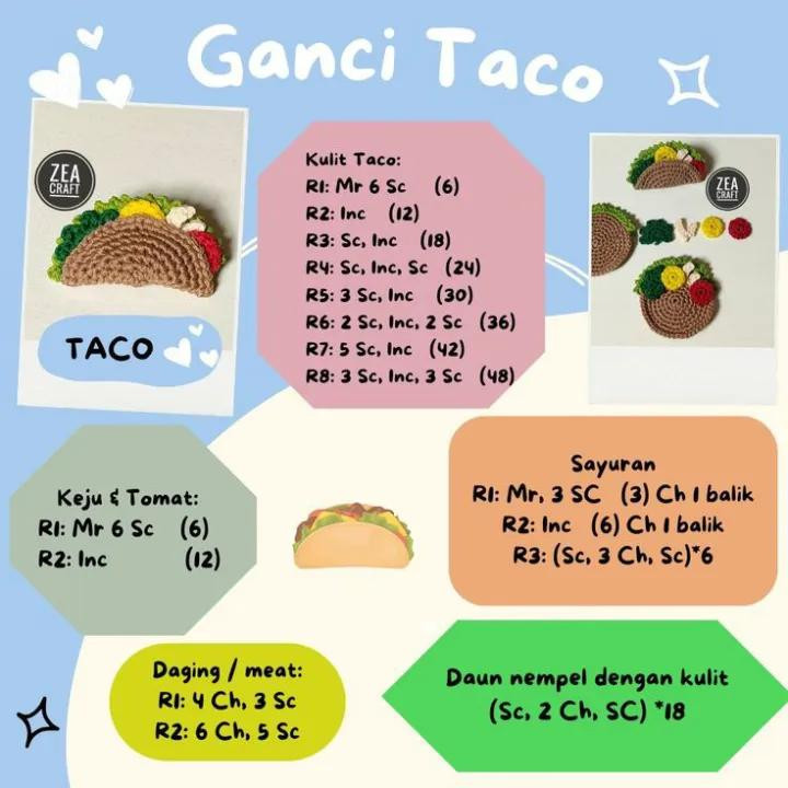 Hướng dẫn móc kẹp tóc hình Taco và Hotdog