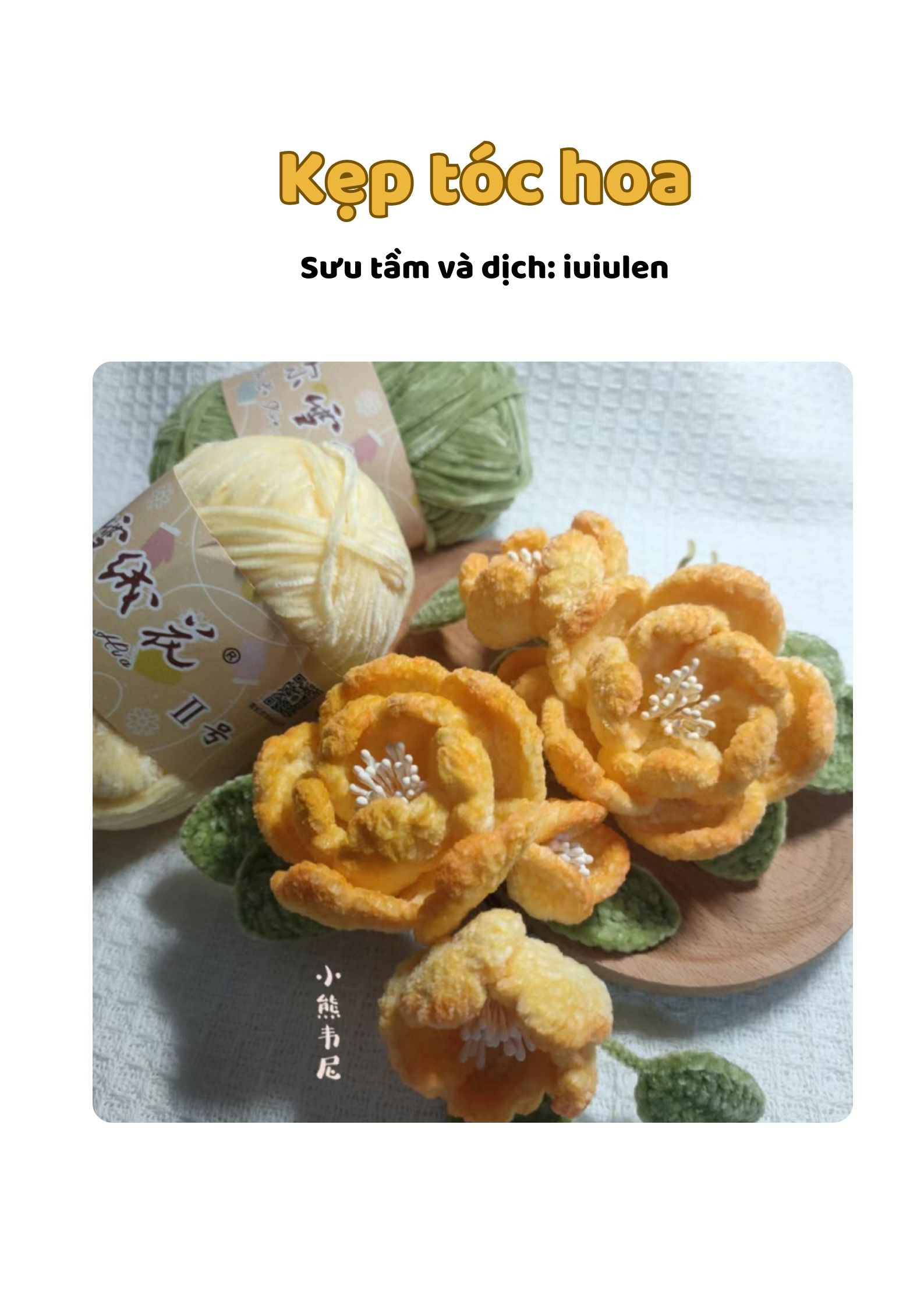 Hướng dẫn móc kẹp tóc hoa màu vàng cam