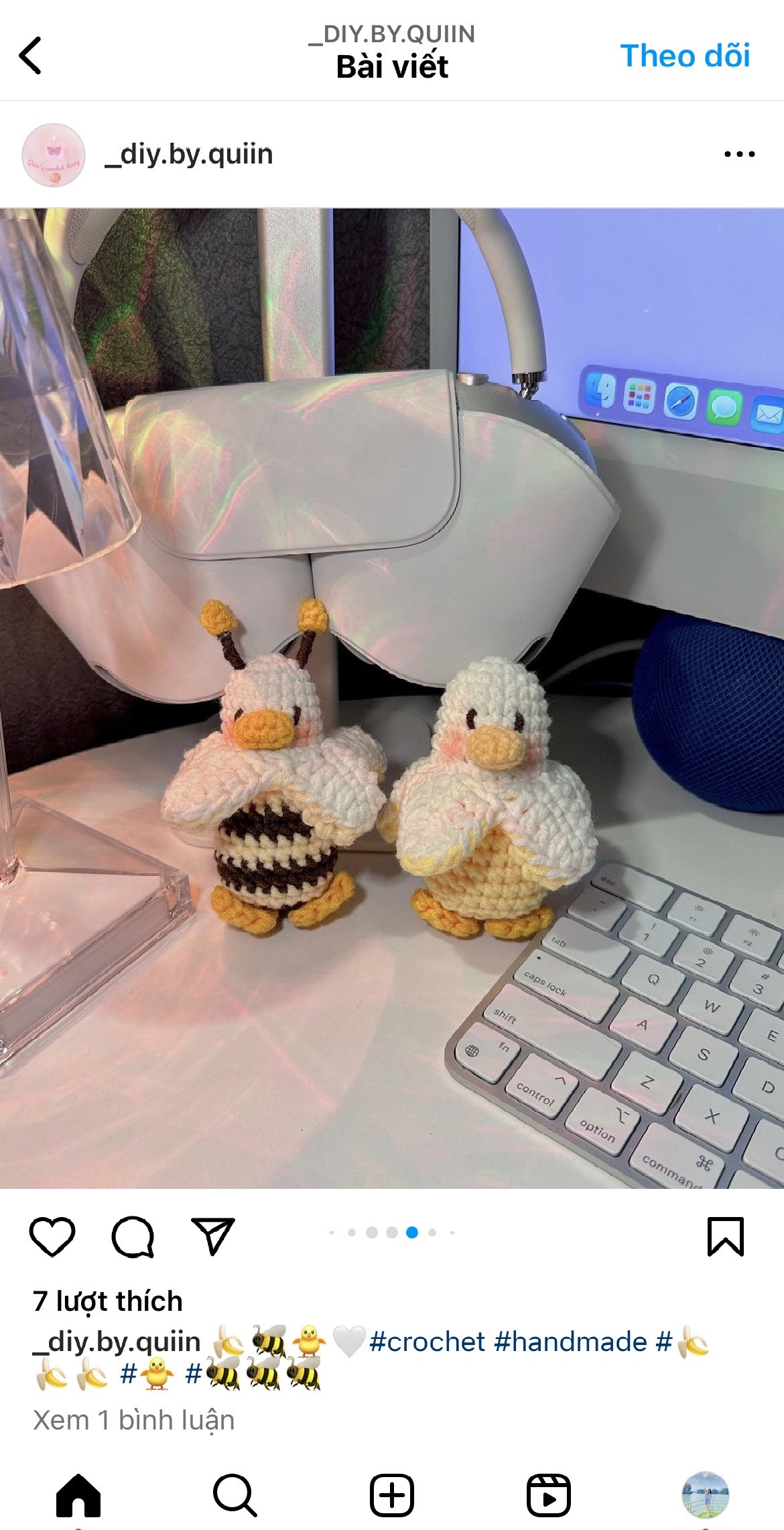 Hướng dẫn móc len Amigurumi Ong và Gà con trong vỏ chuối