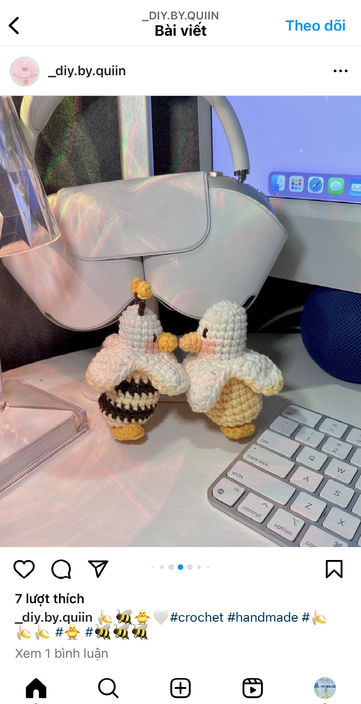 Hướng dẫn móc len Amigurumi Ong và Gà con trong vỏ chuối