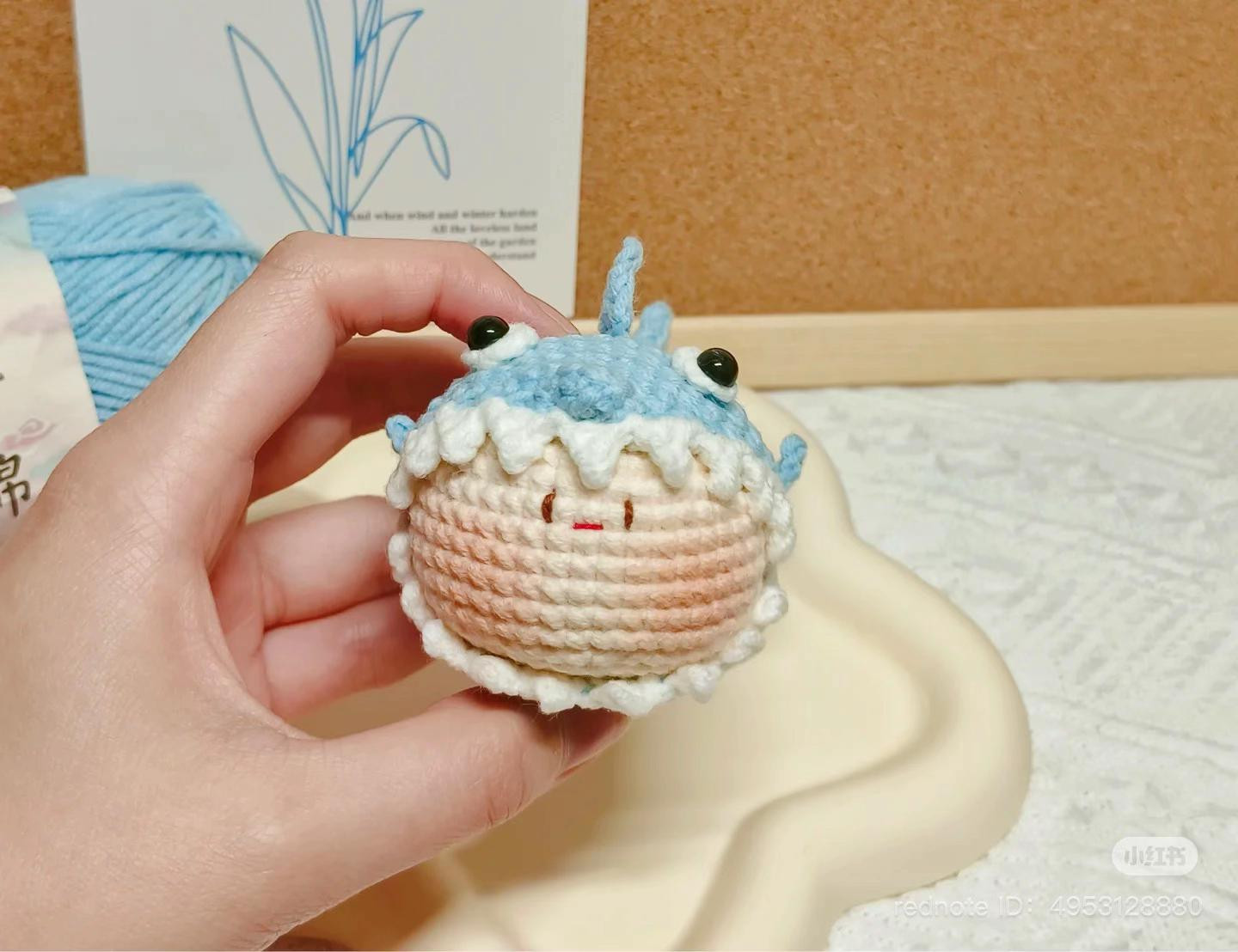 Hướng dẫn móc len Baby cá mập xanh và trắng