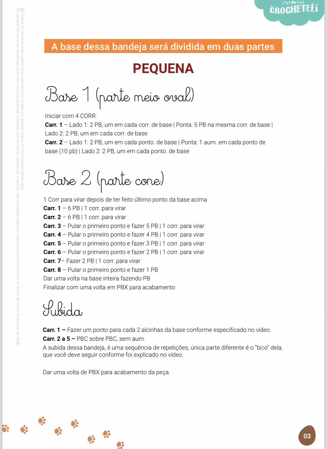 Hướng dẫn móc len Bandeja Cenoura - Khay hình cà rốt màu cam và xanh lá