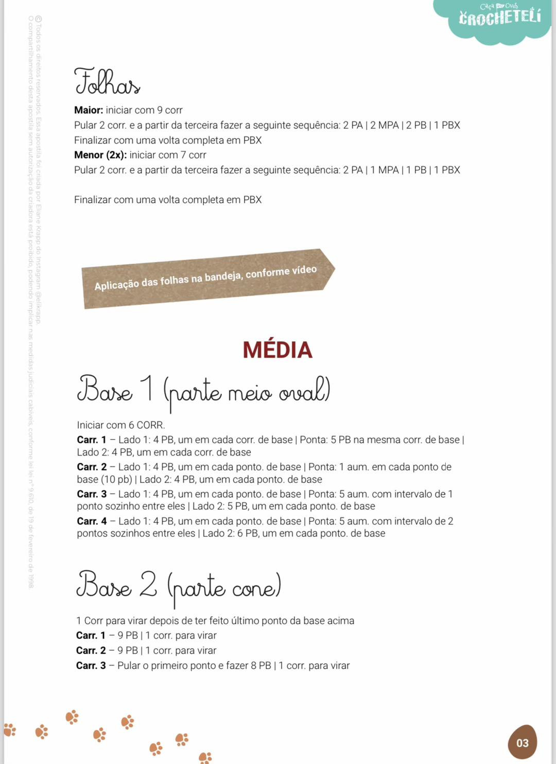 Hướng dẫn móc len Bandeja Cenoura - Khay hình cà rốt màu cam và xanh lá