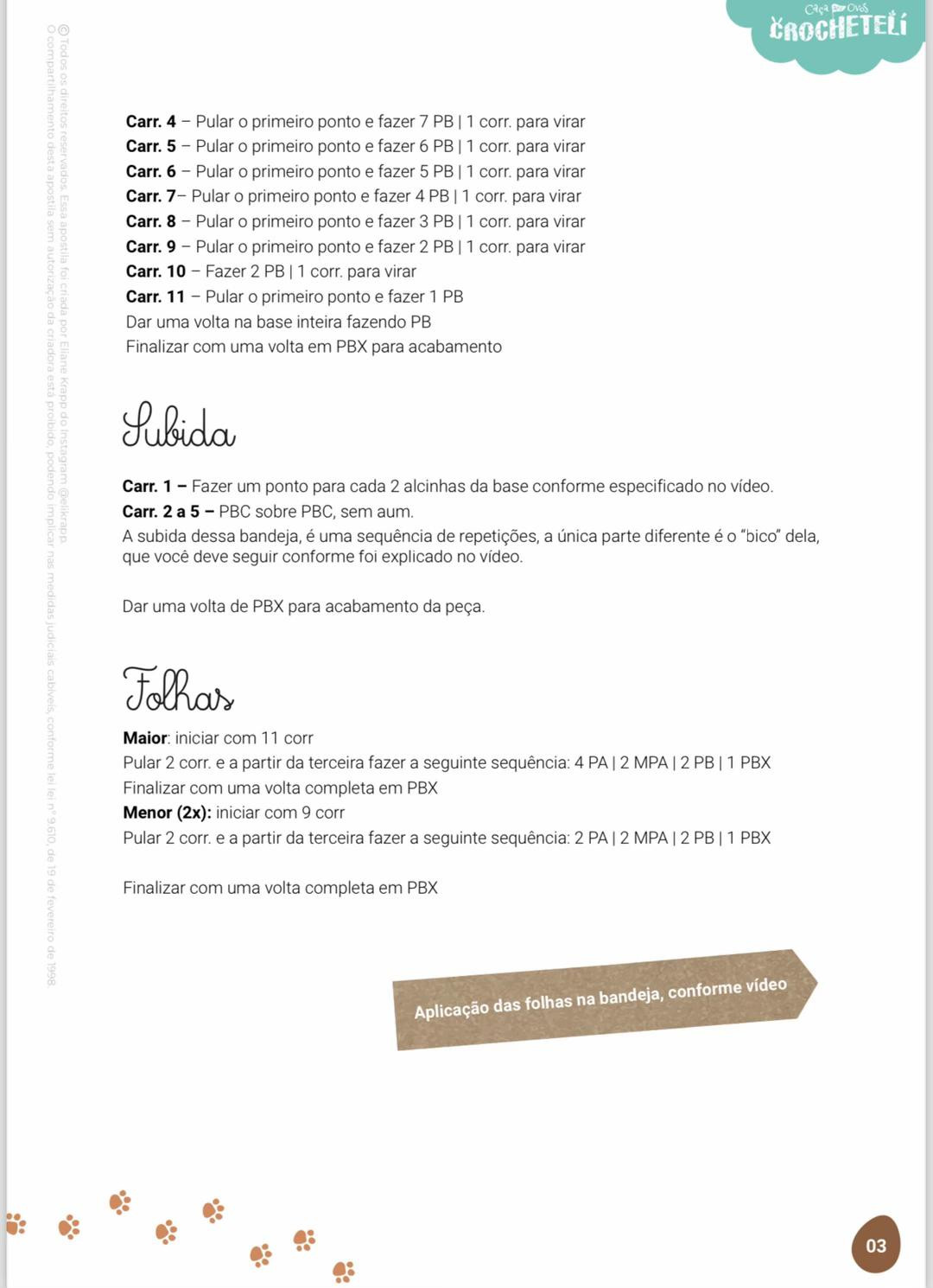 Hướng dẫn móc len Bandeja Cenoura - Khay hình cà rốt màu cam và xanh lá