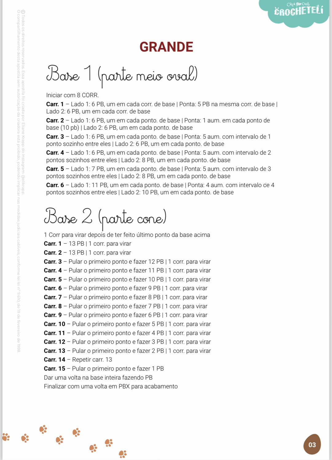 Hướng dẫn móc len Bandeja Cenoura - Khay hình cà rốt màu cam và xanh lá