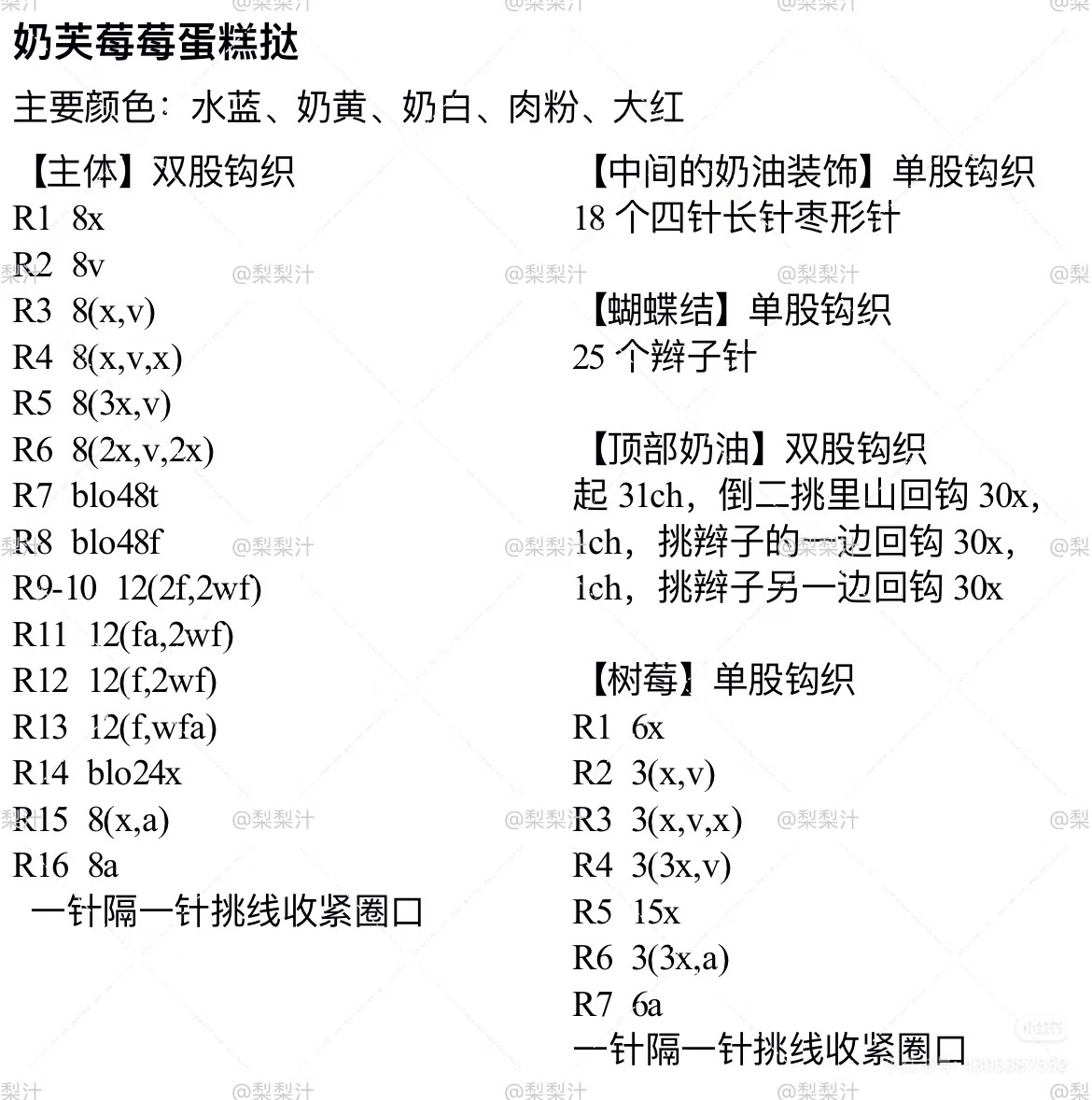 Hướng dẫn móc len bánh kem sinh nhật màu xanh