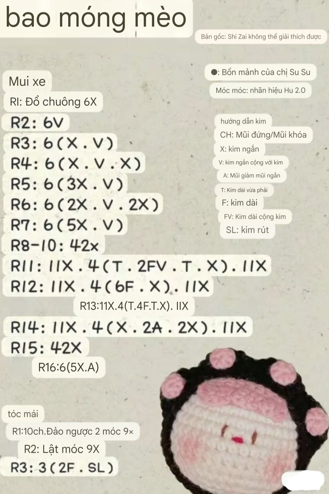 Hướng dẫn móc len bao móng mèo dễ thương