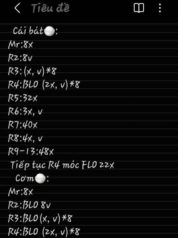 Hướng dẫn móc len bát cơm và đậu hũ viên theo phong cách Crayon Shin-chan