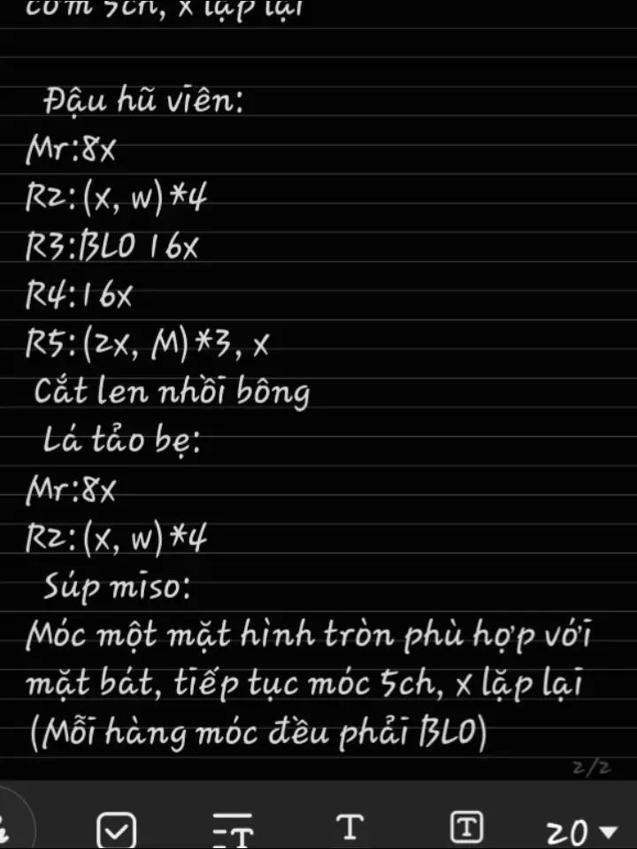 Hướng dẫn móc len bát cơm và đậu hũ viên theo phong cách Crayon Shin-chan