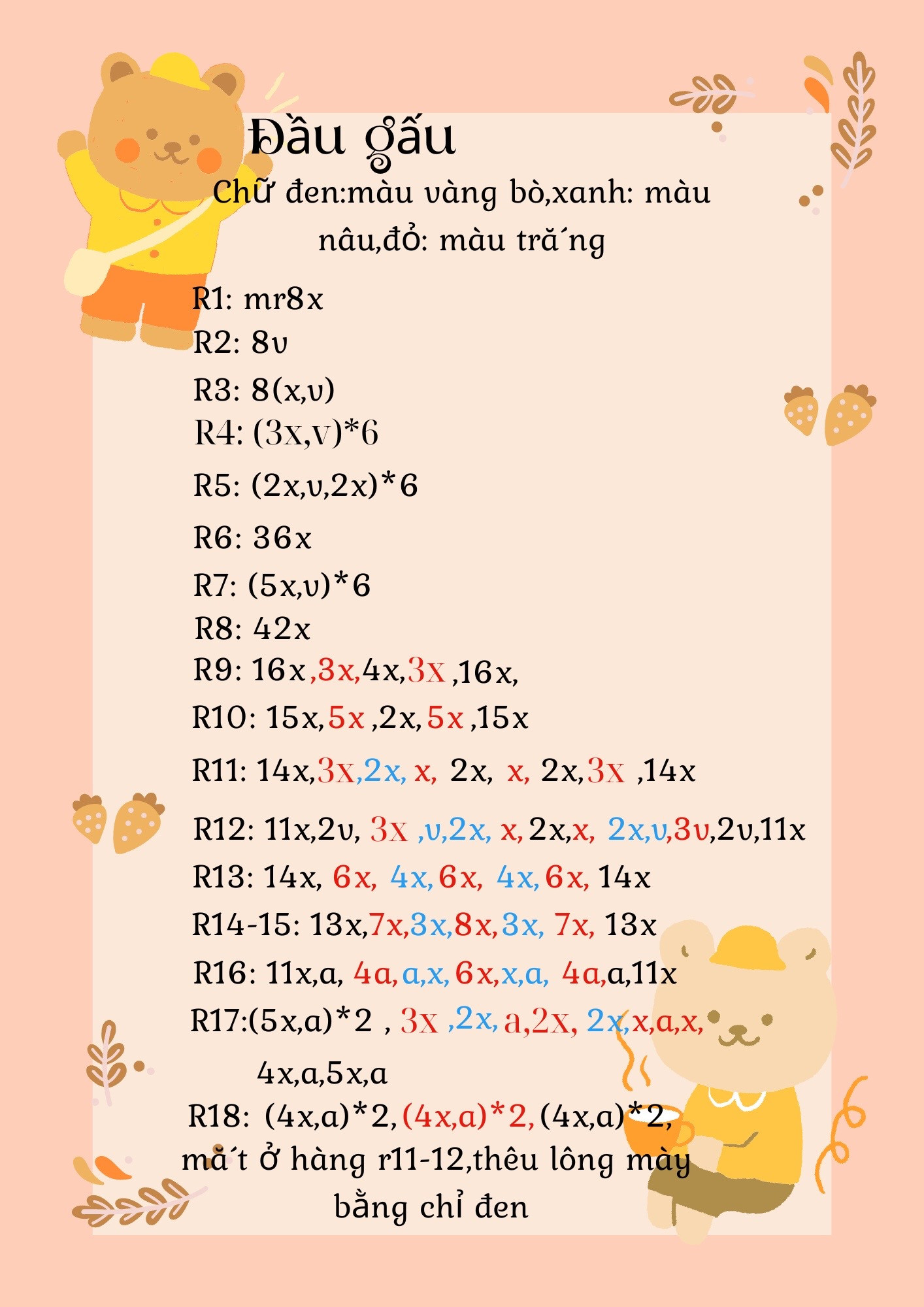 Hướng dẫn móc len bé gấu mèo dễ thương