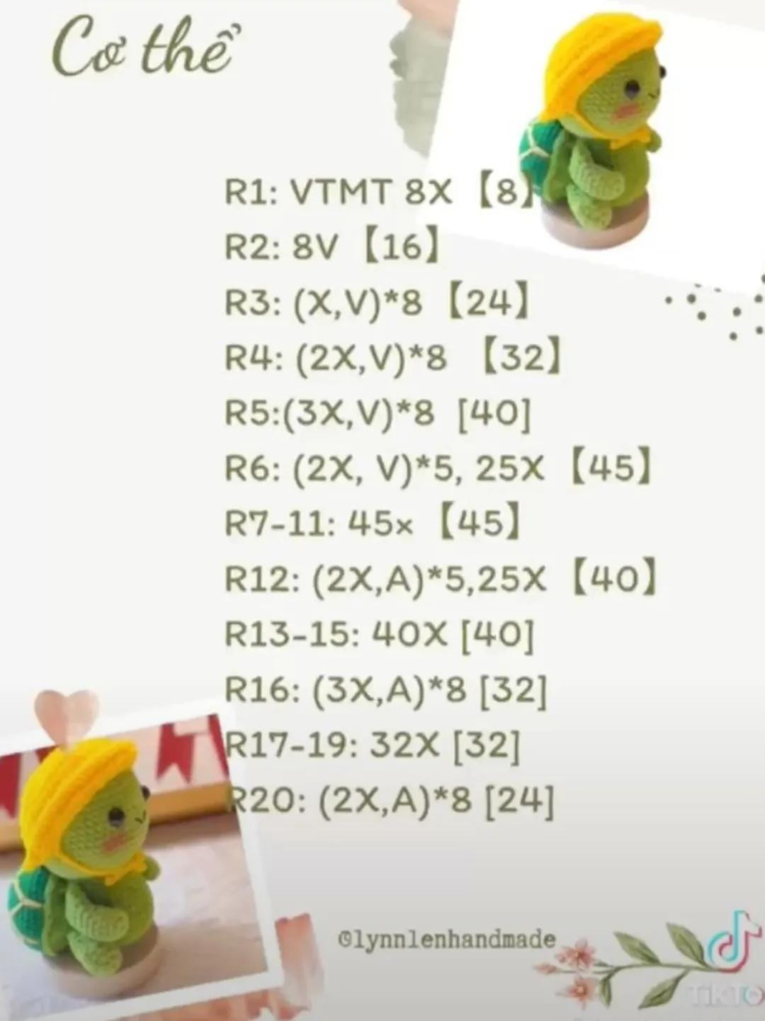 Hướng dẫn móc len bé rùa mặc áo vàng dễ thương