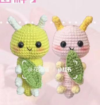 Hướng dẫn móc len búp bê ấu trùng màu xanh và hồng dễ thương