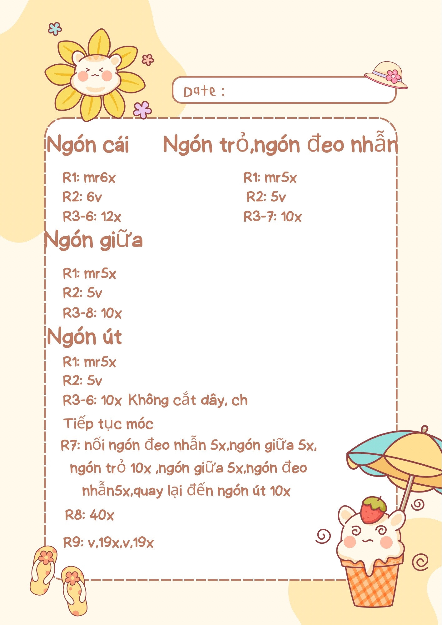 Hướng dẫn móc len búp bê bàn tay dễ thương nhiều màu sắc