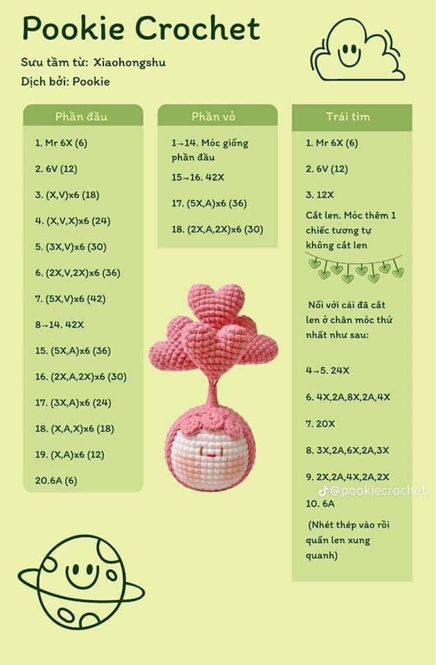 Hướng dẫn móc len búp bê bé bóng bay dễ thương