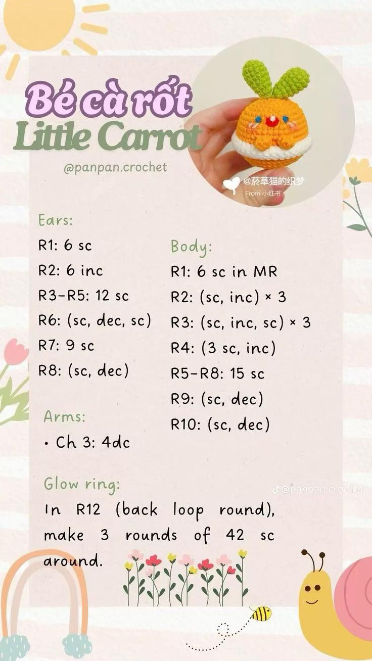 Hướng dẫn móc len búp bê Bé Cà Rốt và Bé Thỏ dễ thương