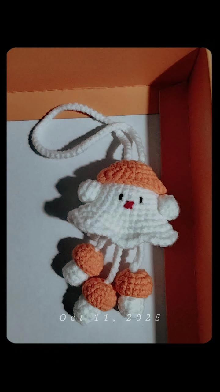 Hướng dẫn móc len búp bê bé ma treo gió kèm nấm và gà