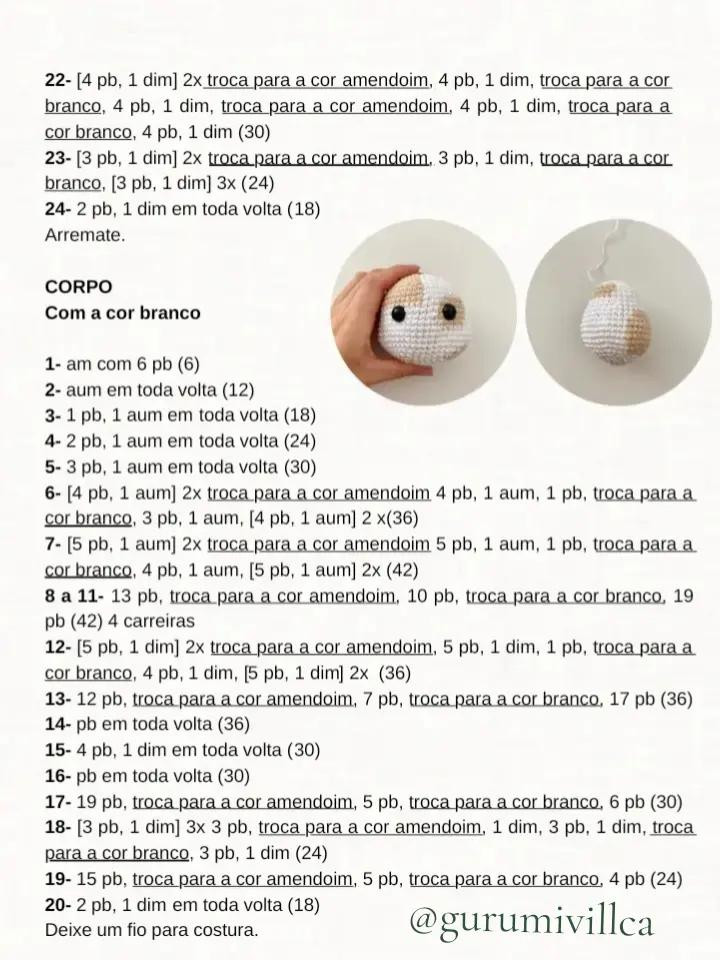 Hướng dẫn móc len búp bê bò Vaquinha Flora Amigurumi