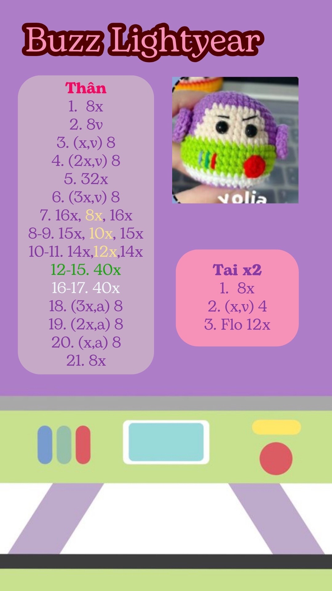 Hướng dẫn móc len búp bê Buzz Lightyear và Woody Toy Story