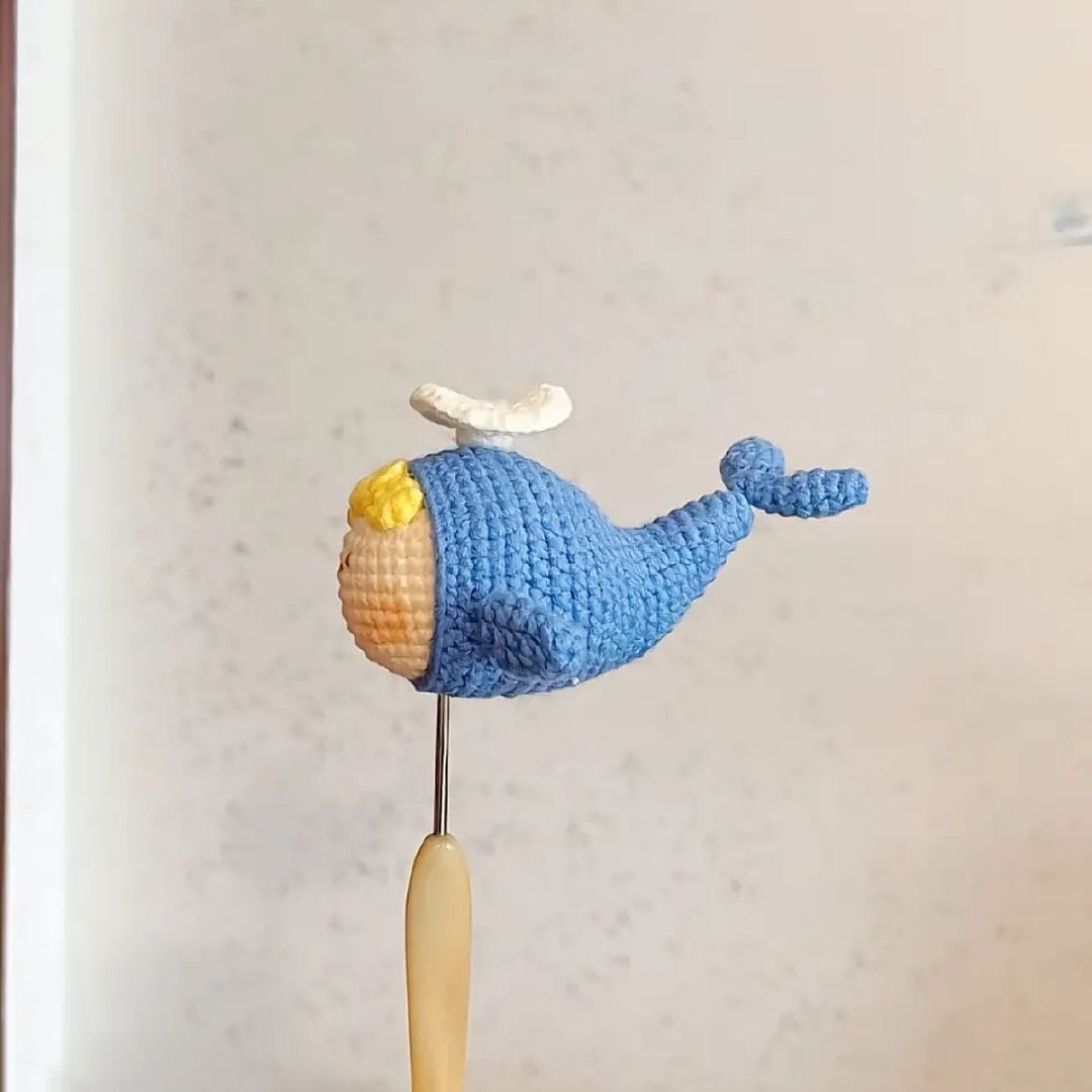 Hướng dẫn móc len búp bê cá voi thiên thần màu xanh