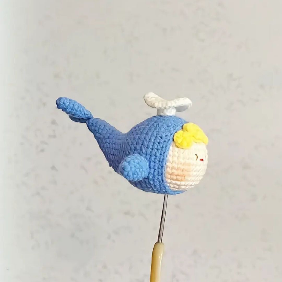 Hướng dẫn móc len búp bê cá voi thiên thần màu xanh