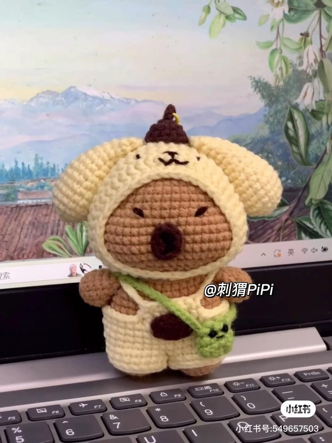 Hướng dẫn móc len búp bê Capybara mặc đồ màu kem