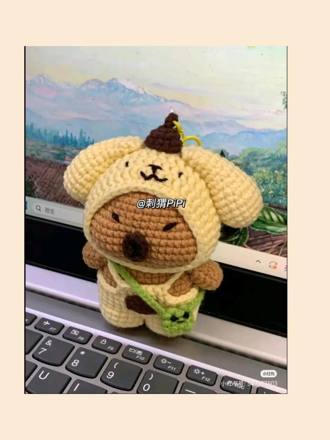 Hướng dẫn móc len búp bê Capybara mặc đồ vàng dễ thương