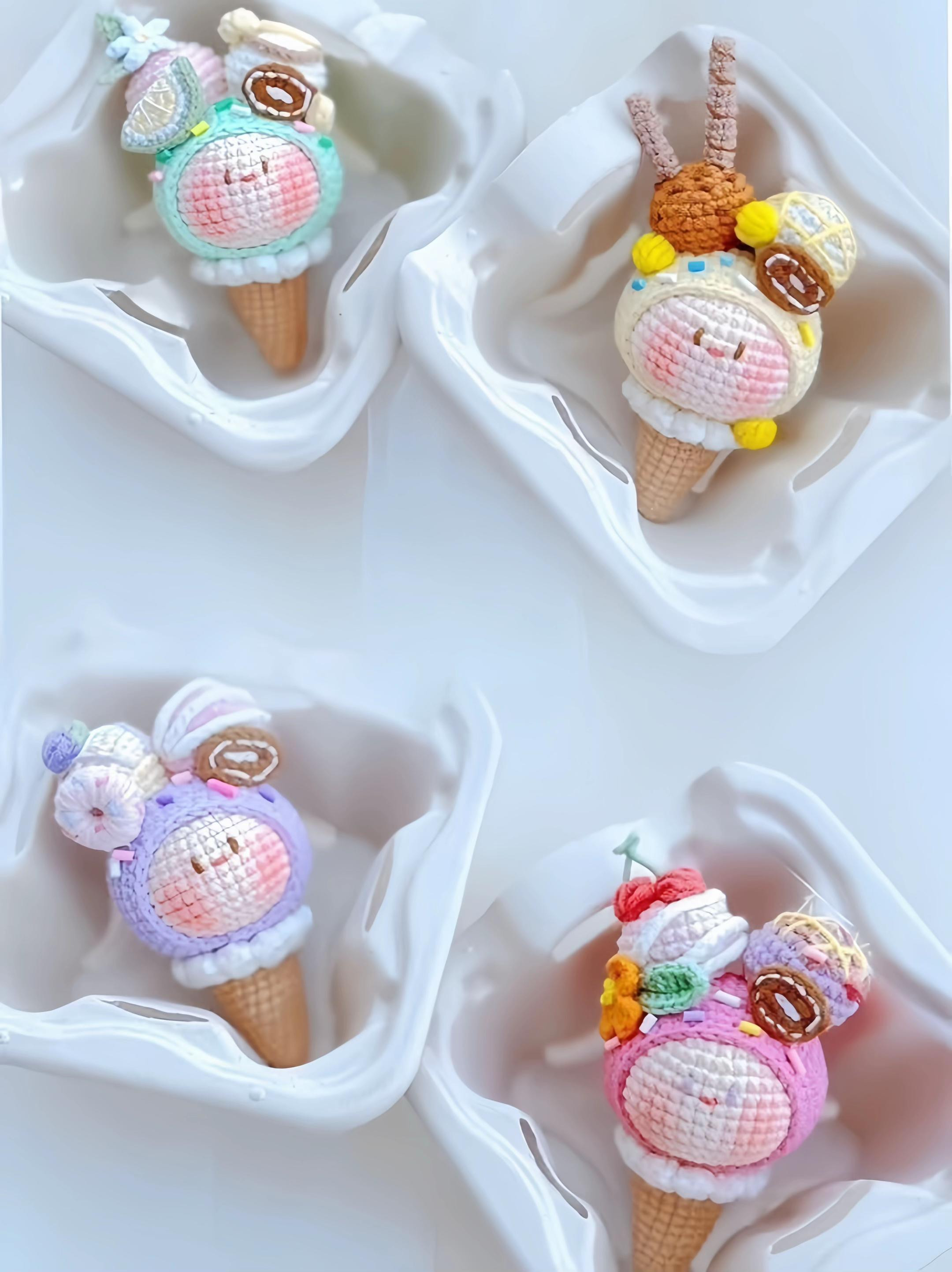 Hướng dẫn móc len búp bê cây kem Mochi dễ thương