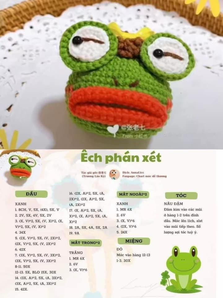 Hướng dẫn móc len búp bê chipmunk Disney và ếch phán xét dễ thương