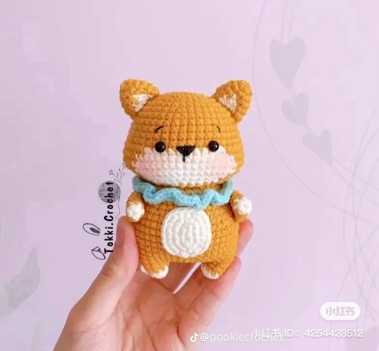 Hướng dẫn móc len búp bê chó Shiba màu vàng dễ thương