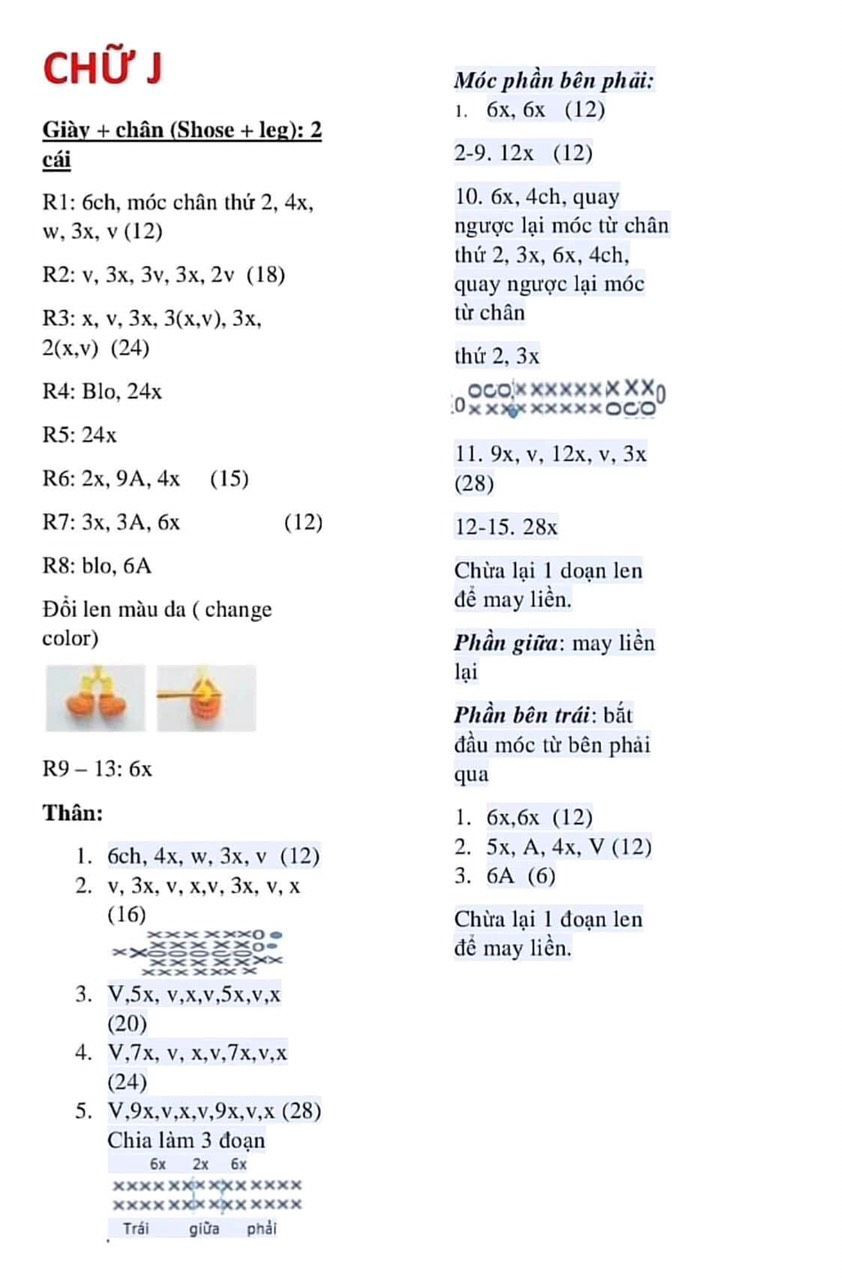 Hướng dẫn móc len búp bê chữ cái O, A và các nhân vật hoạt hình dễ thương